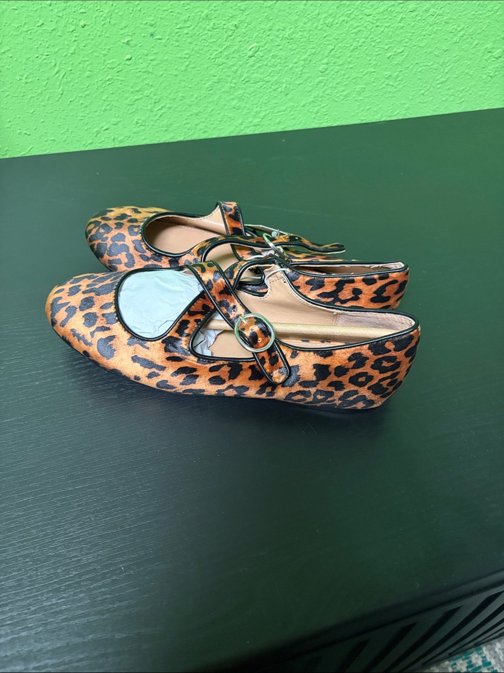 a new day Leopard Print Mary Jane Flats in Brown and Black